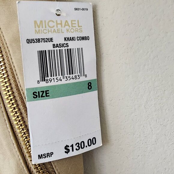 Michael Kors Ankle Length Pants | Women's 8 | Light Tan Zip Pockets Cotton Blend - Picture 7 of 7